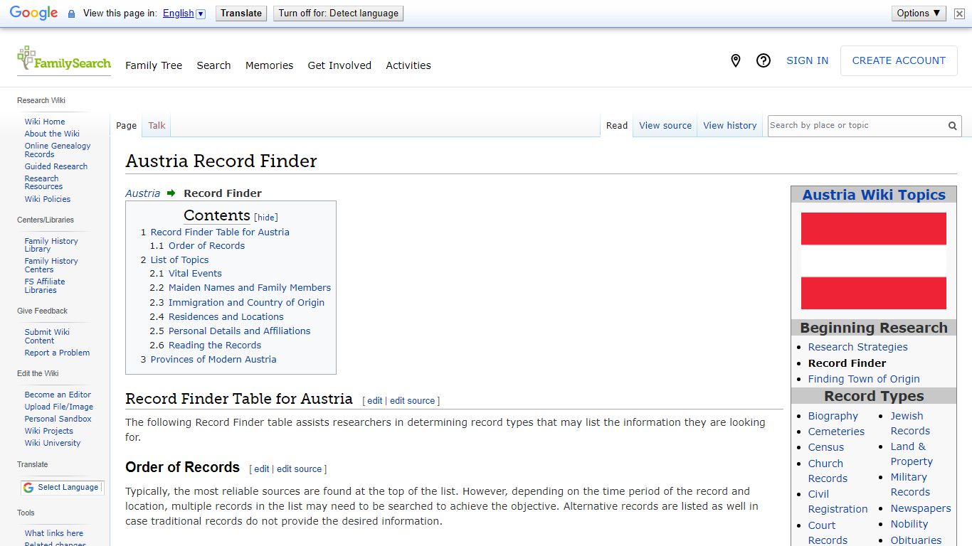 Austria Record Finder • FamilySearch